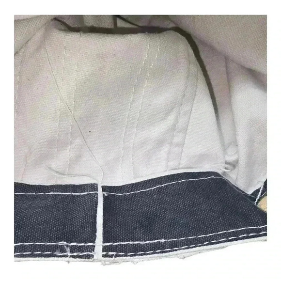 Getagadget Cape Cod Ma Tote Bag Purse Navy White Striped Rope Handles *READ* - Picture 13 of 16